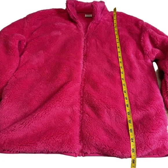 PINK Victoria's Secret Fuzzy Fleece Jacket Size XS Hot Pink Fleece Zip Up NWOT - Picture 9 of 11